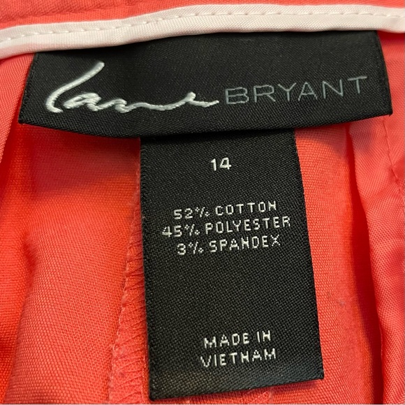 Lane Bryant Women’s Flat Front High Waisted Coral Pants Sz 14 - Picture 3 of 9